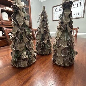 Rustic Burlap Holiday Tree Set